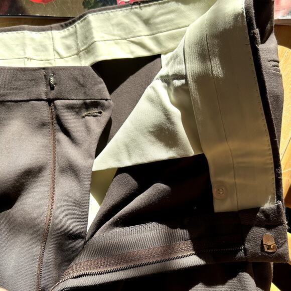 Vintage Hunt Valley 2-Piece Wool Suit Size 44 Brown Made in USA Sport Coat Pants - Picture 13 of 16